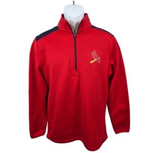 St Louis Cardinals Red Blue 1/4 Zip Pullover Sweatshirt Men's Medium MLB M/B134